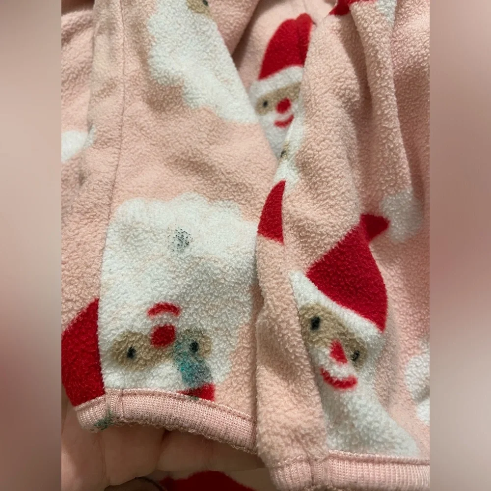 Carter’s Pink Fleece Santa Clause Footie Pajamas